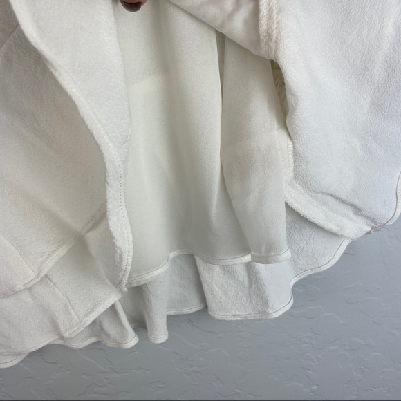 Rebecca Taylor Sleeveless Square Neck Tiered Peplum Blouse in White Size 0 - Picture 4 of 8